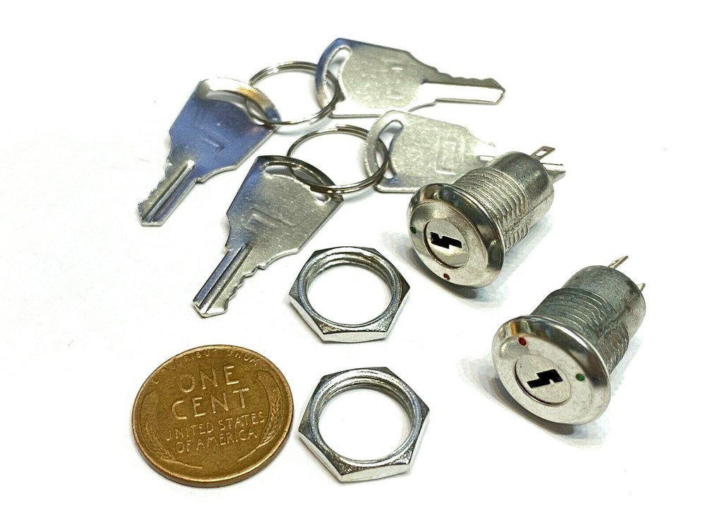 2 x Key Switch OFF-ON Lock Metal Toggle Security KS-02