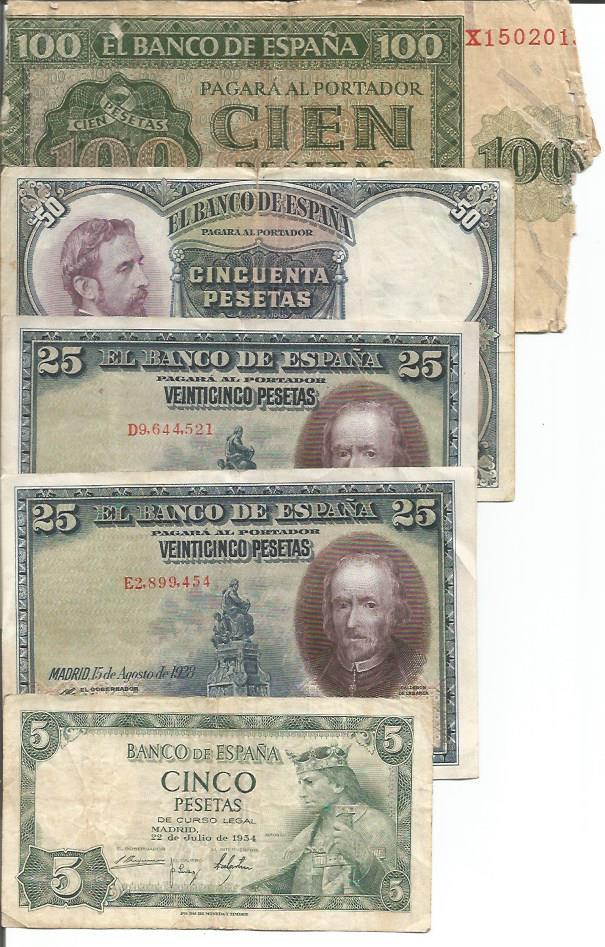 SPAIN LOT 5 NOTES. HIGH VALUE. SAME IN SCAN.  4RW 14JUN