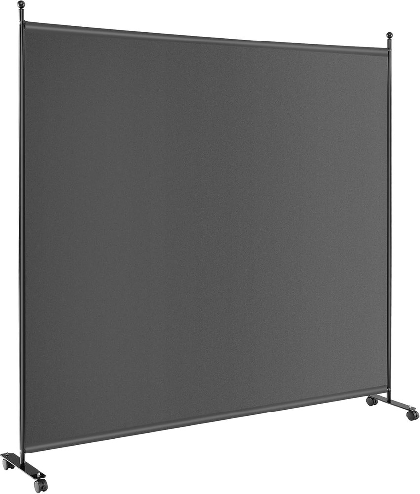Room Divider Large Single Panel, 73''W X 73''H Privacy Screen with Lockable Whee