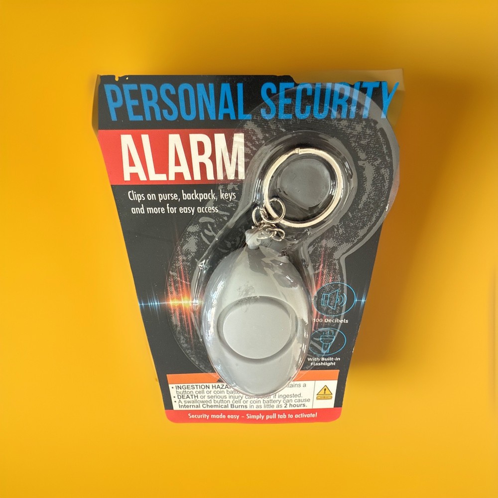 3 X Personal Security Alarm,Clips On, W/Light. Gray