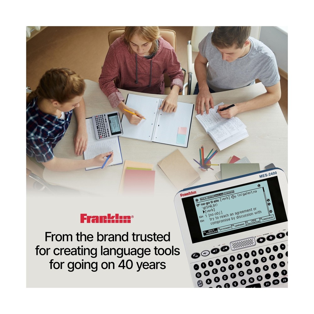 Franklin MES-2400 Digital Talking Dictionary, Multi-Language Translator, Talk...