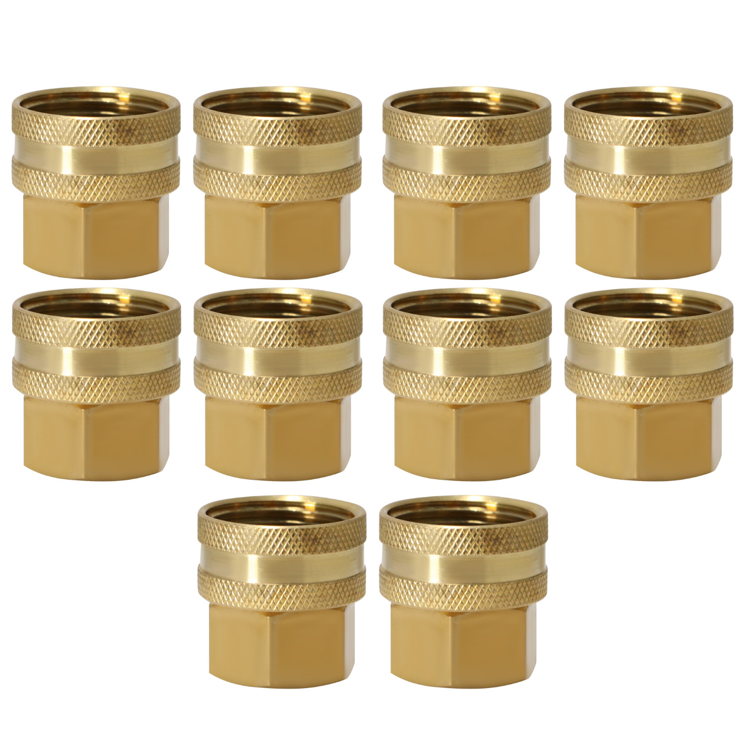 10 Pieces XFITTING 1/2" FNPT x 3/4" FHT Garden Hose Threaded Swivel Adapter