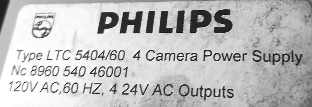 Philips LTC 5404/60 4 Camera Power Supply, Replacement