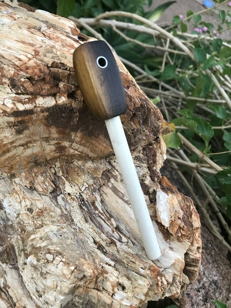 Handmade Ceramic Rod Figured Poplar Handle Knife and Tool Field Sharpener (9)