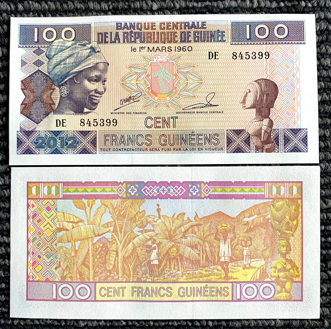 Guinea 100 Francs 2012 Banknote World Paper Money UNC Currency Bill Note