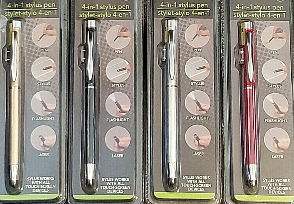 Stylus Pen with Flashlight and colored Red Pointer-Black Ink (Ships from U.S.)