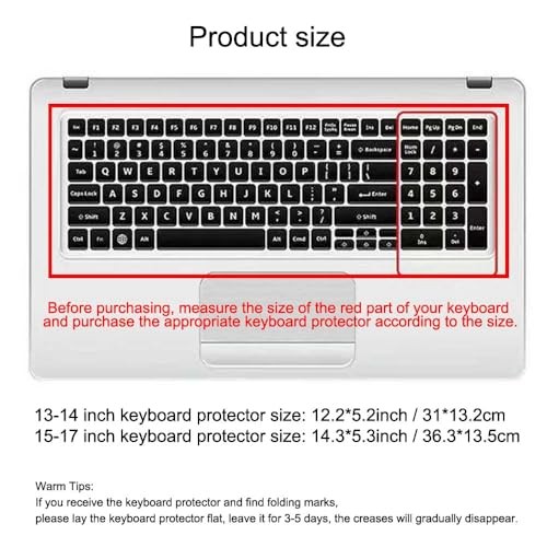 Ultra Thin Keyboard Cover Protector, Compatible For 13-14inch laptops Clear
