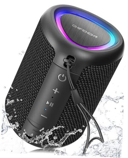 Portable Bluetooth Speaker Beach Vacation Essentials: Powerful Crystal Black