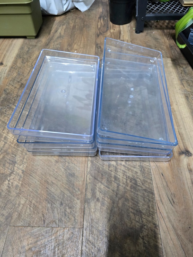 10-pack acrylic trays, 12"×7"×1"