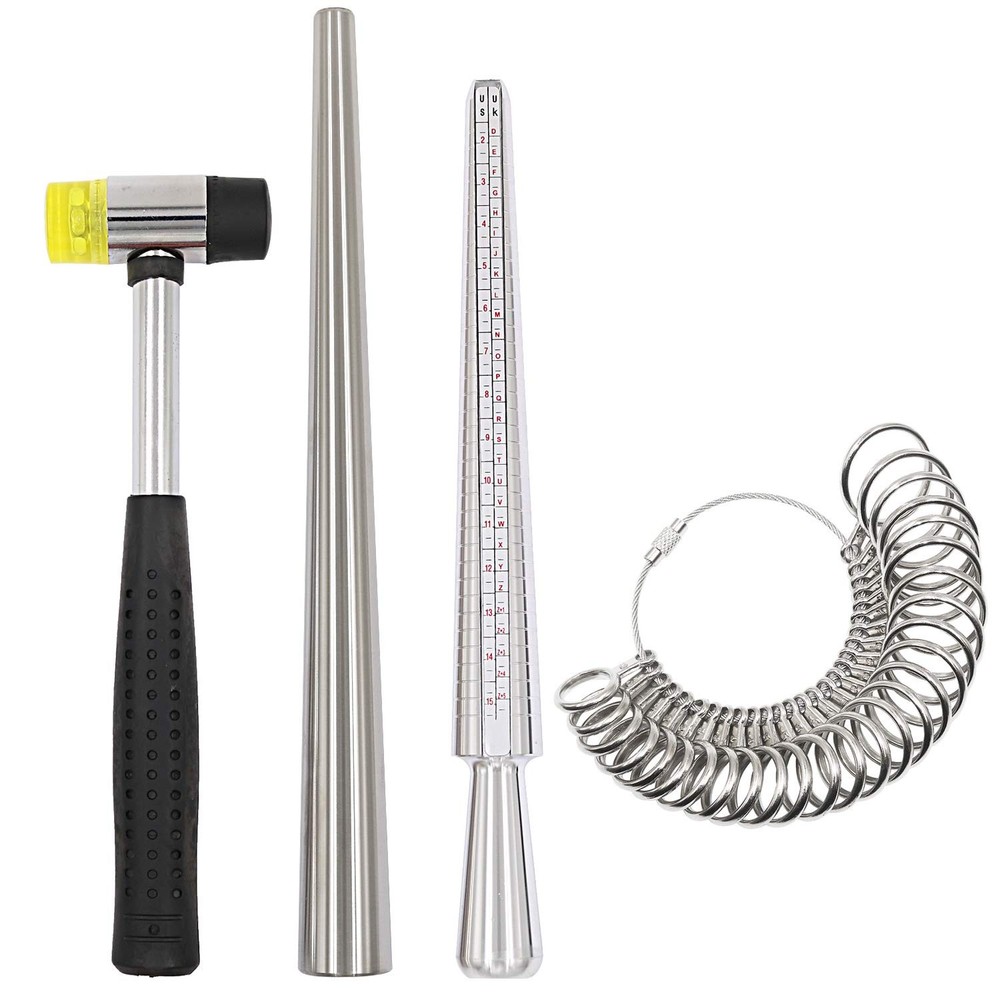 HEYMOUS Ring Sizer Mandrel Measuring Tool Steel Sizing Gauge Sizers Set...