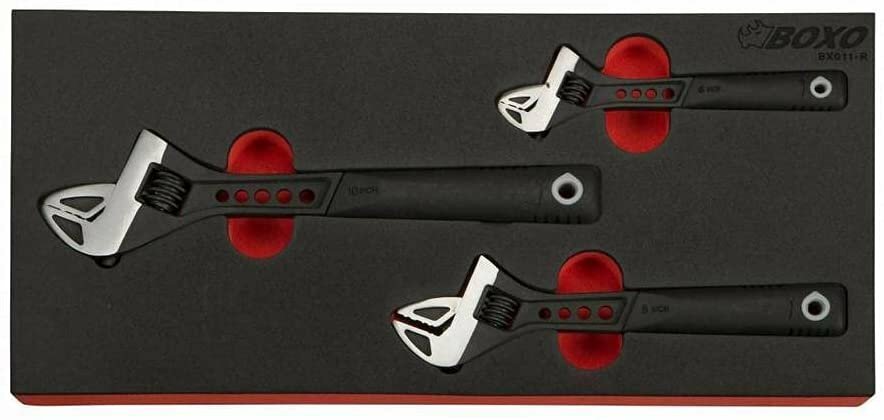 BOXO USA 3-Piece Adjustable Wrench Set