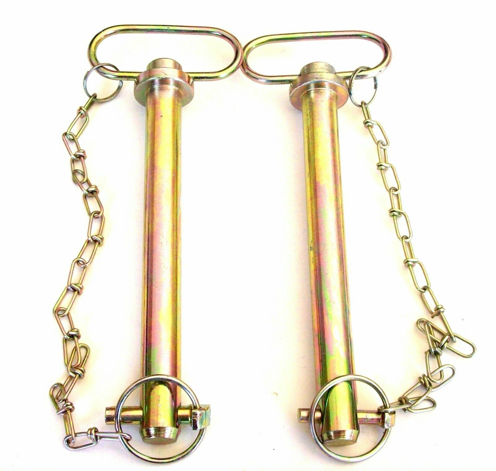 2 HITCH PINS  5/8 X 7-7/8" FARM TRACTOR WAGON TRAILER RECEIVER W/CHAIN LYNCH PIN