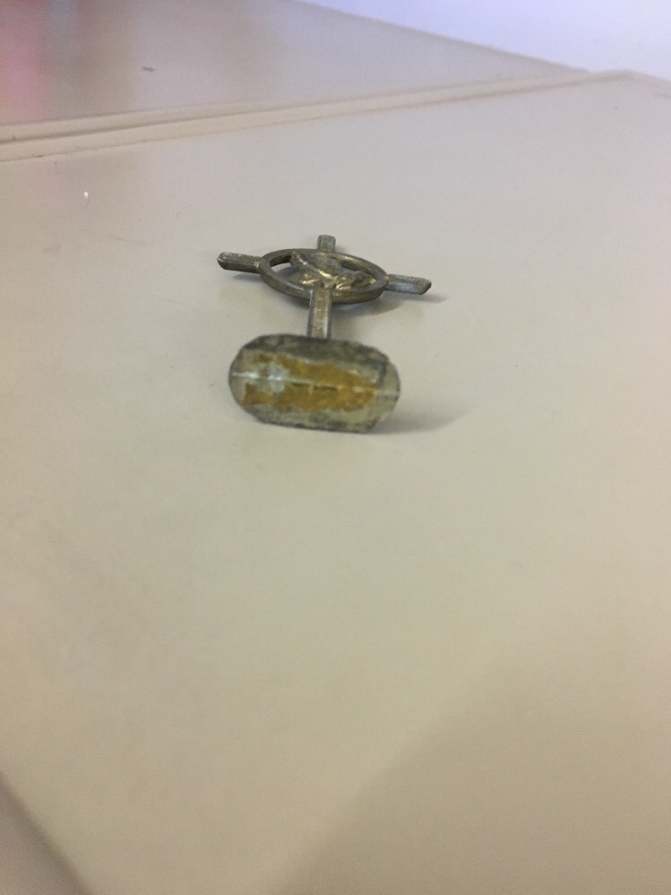 VINTAGE BRASS TONE PRAYER HANDS CROSS STATUETTE