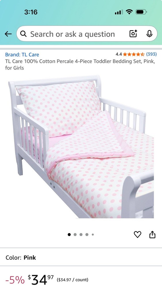 4 Piece Toddler Bedding Set, Cotton Comforter Include Comforter Sheet Case Pink
