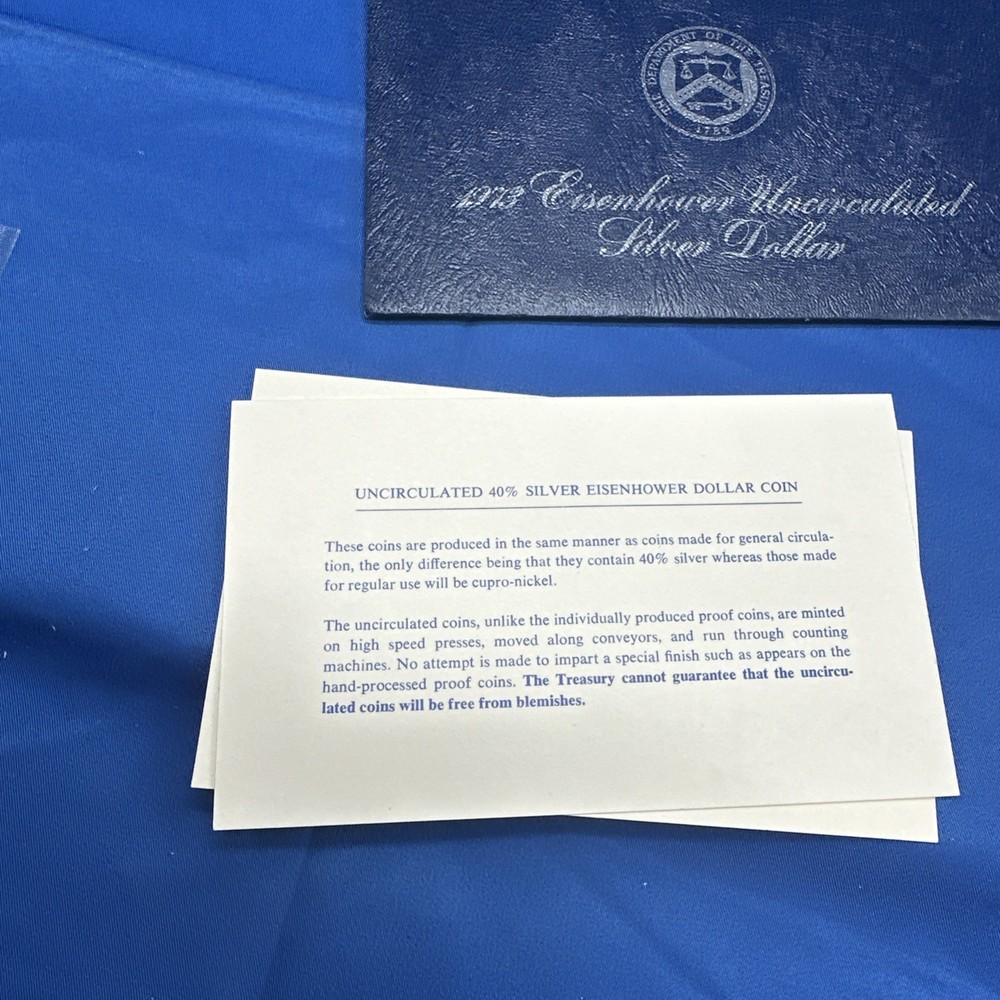 1973- S Eisenhower Dollar Uncirculated Blue Envelope Silver