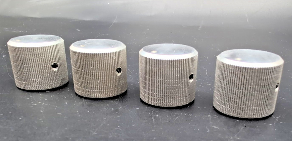 VINTAGE ALUMINUM STEREO CONTROL KNOBS (Qty 4)