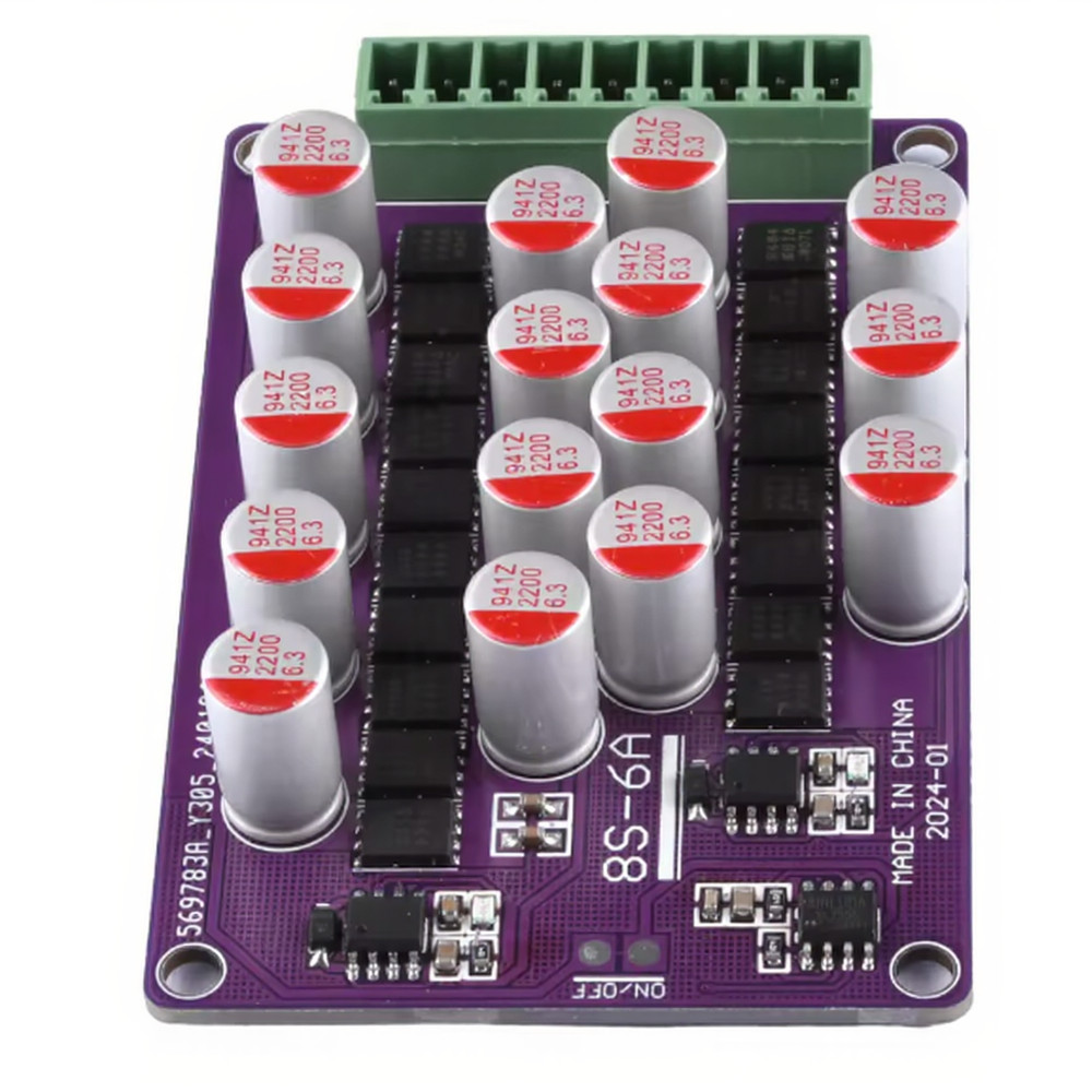 Lithium Battery Equalizer Board 6A Max Balancing Current 2.5V 4.4V Support