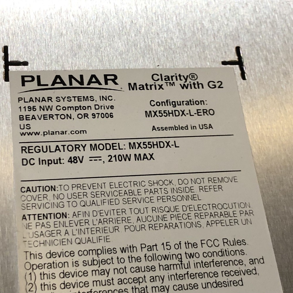 Planar Clarity Matrix LCD Interface Board for MX55HDXZ 55" Replacement - Tested