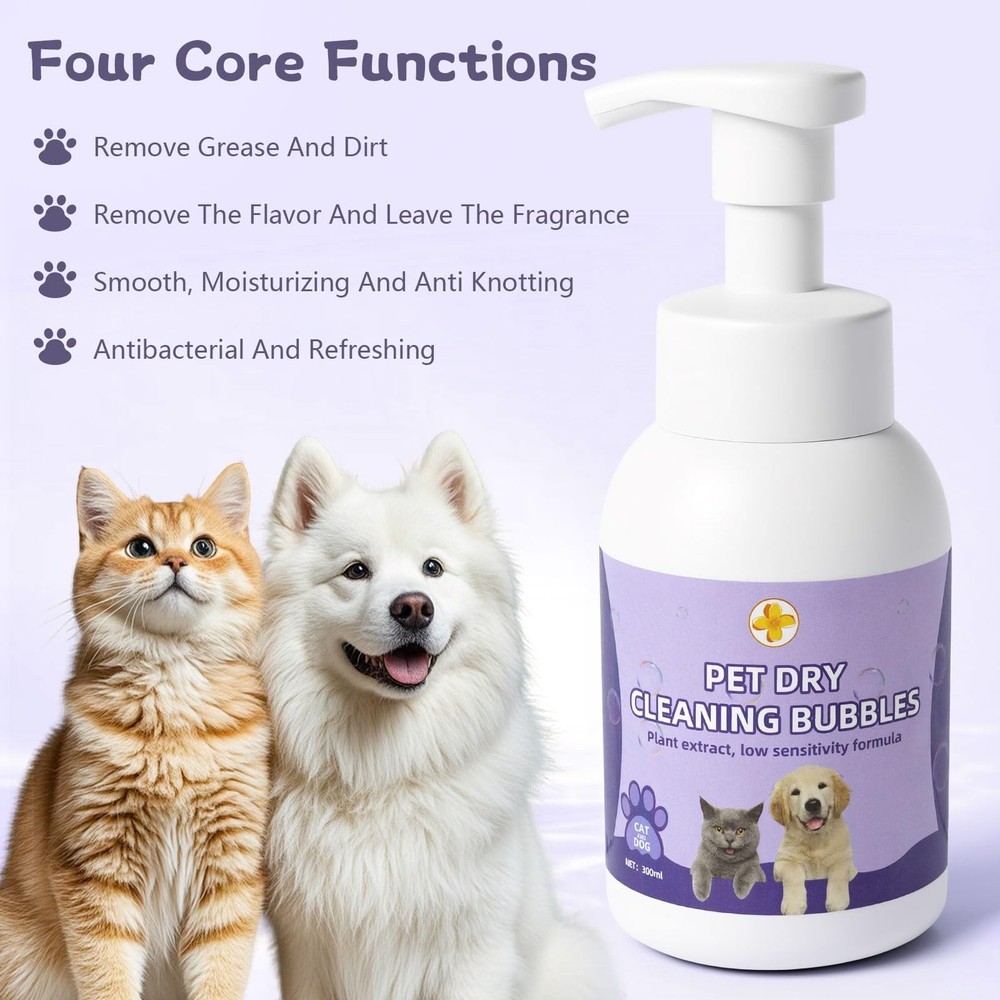 Giaceaw Cat Waterless Shampoo with Brush, for Quick Cleaning Between Baths, N...
