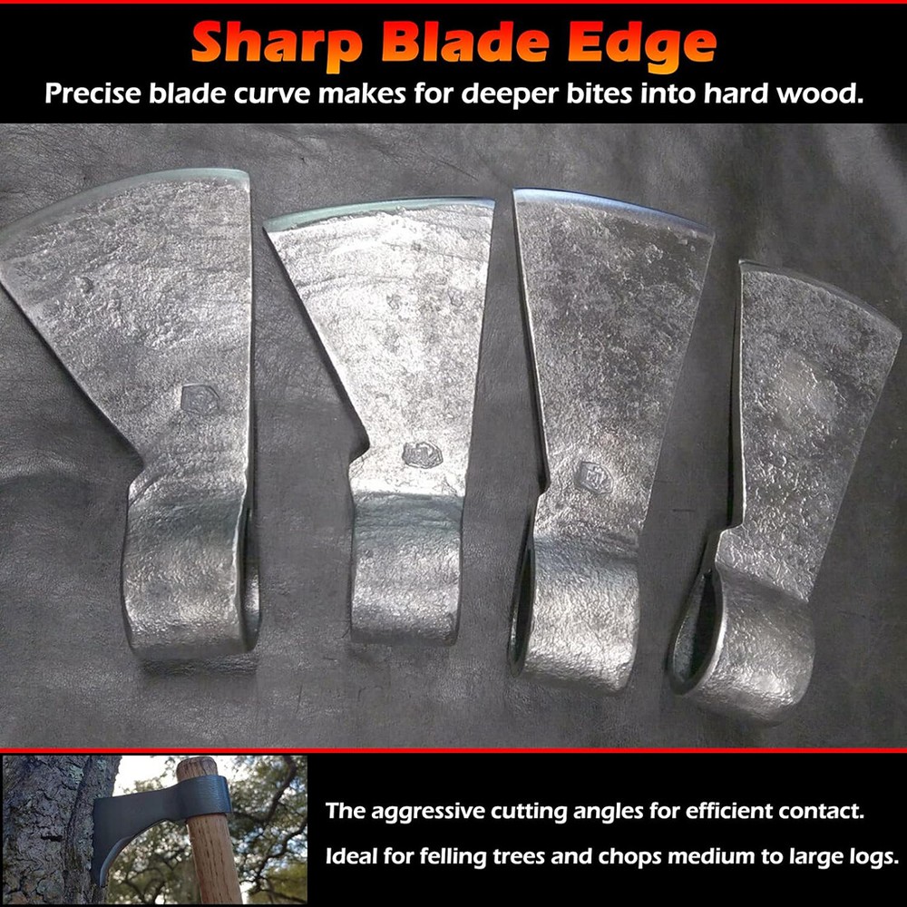 4Pcs Tomahawk Head Kit Throwing Axe Tactical Fixed Blade Tomahawk Axe Hatchet