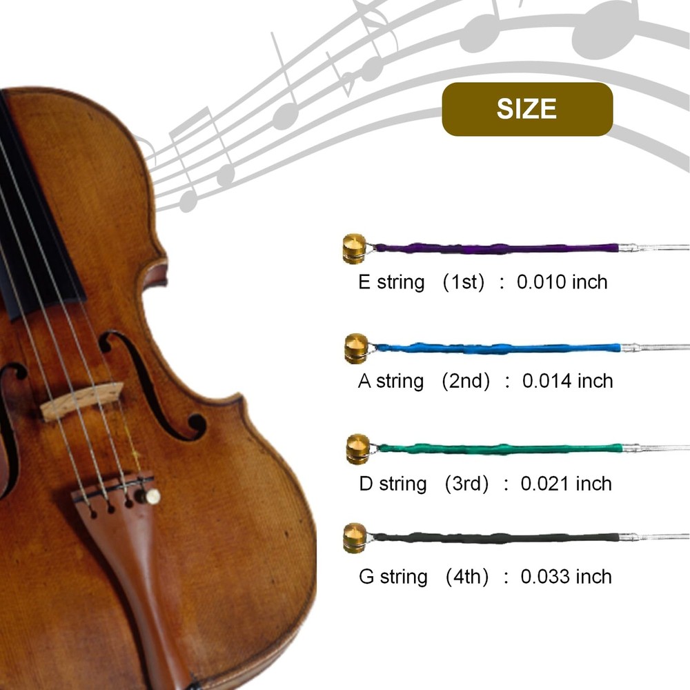 2 Sets Violin Strings, Universal Nickel-plated Steel Strings G-D-A-E for 4/4