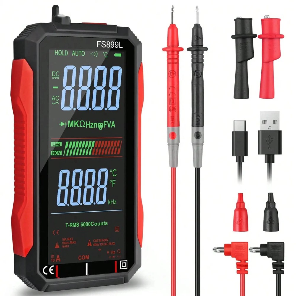 6000Counts Auto-Ranging Multi Tester for Capacitance Resistance Diode Live Check