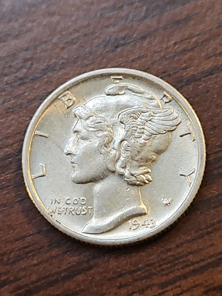1943 S Silver Mercury Dime Uncirculated