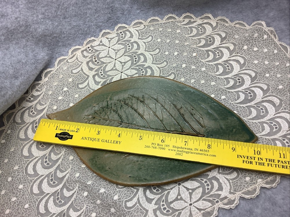 Handmade Studio Pottery Leaf Imprint Trinket Dish