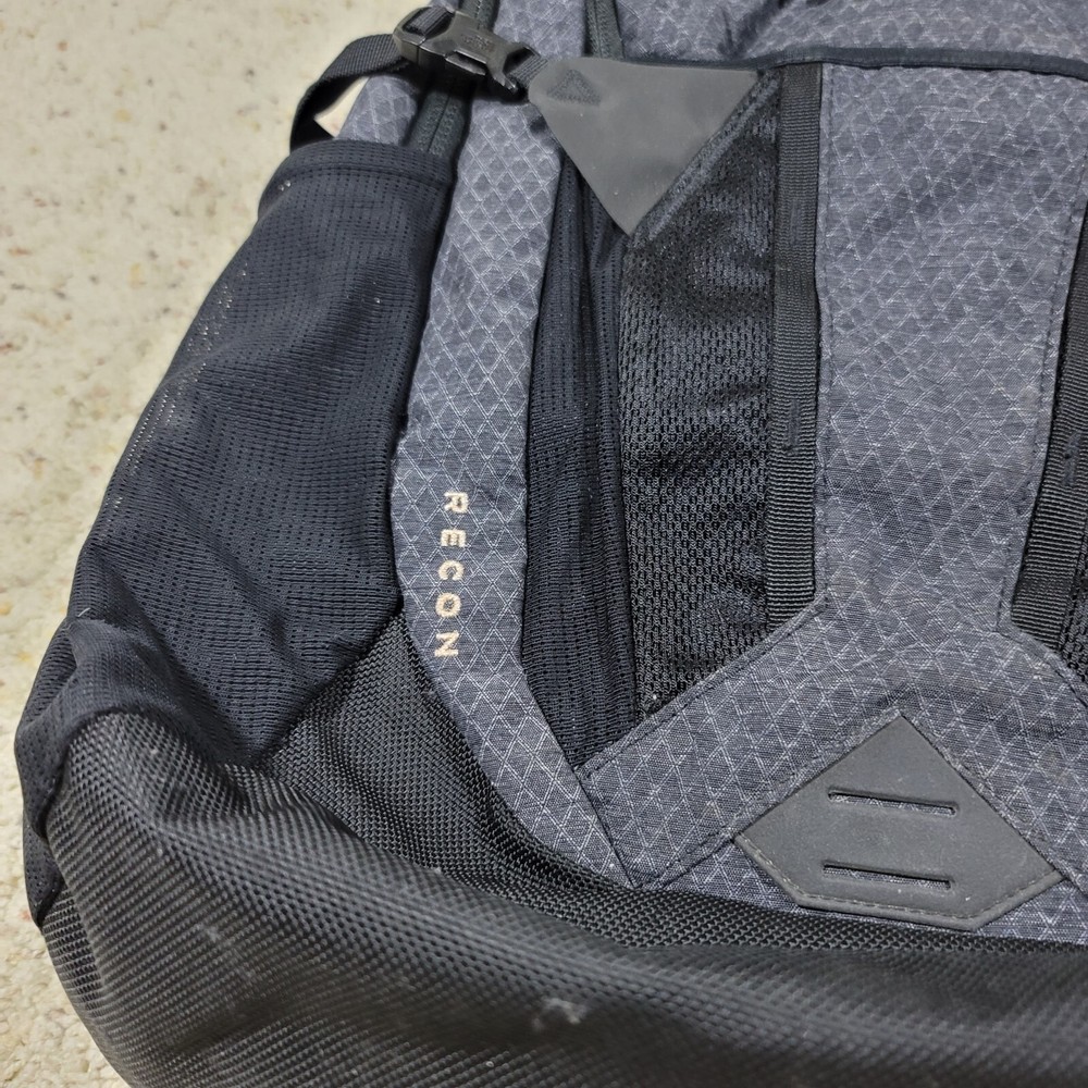 North Face Grey Black Recon Diamond Pattern Backpack