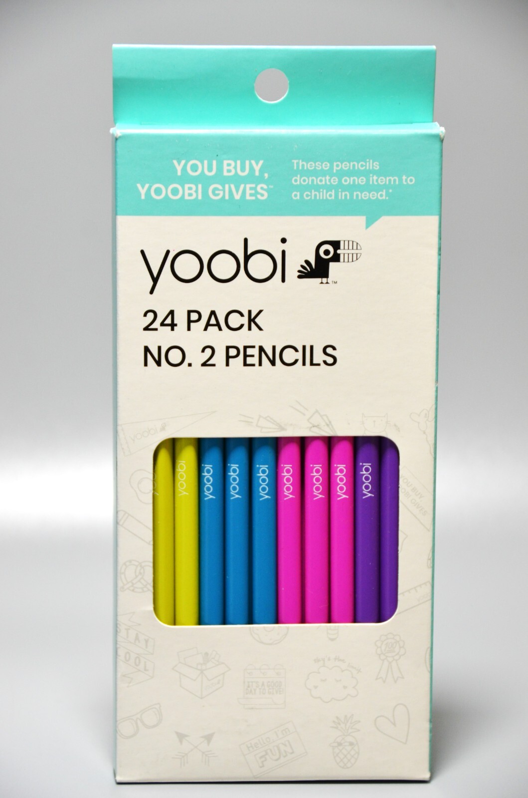 Yoobi Backpack Pencil Case Blue Abstract And 24 Pack No 2 Pencils Multicolor