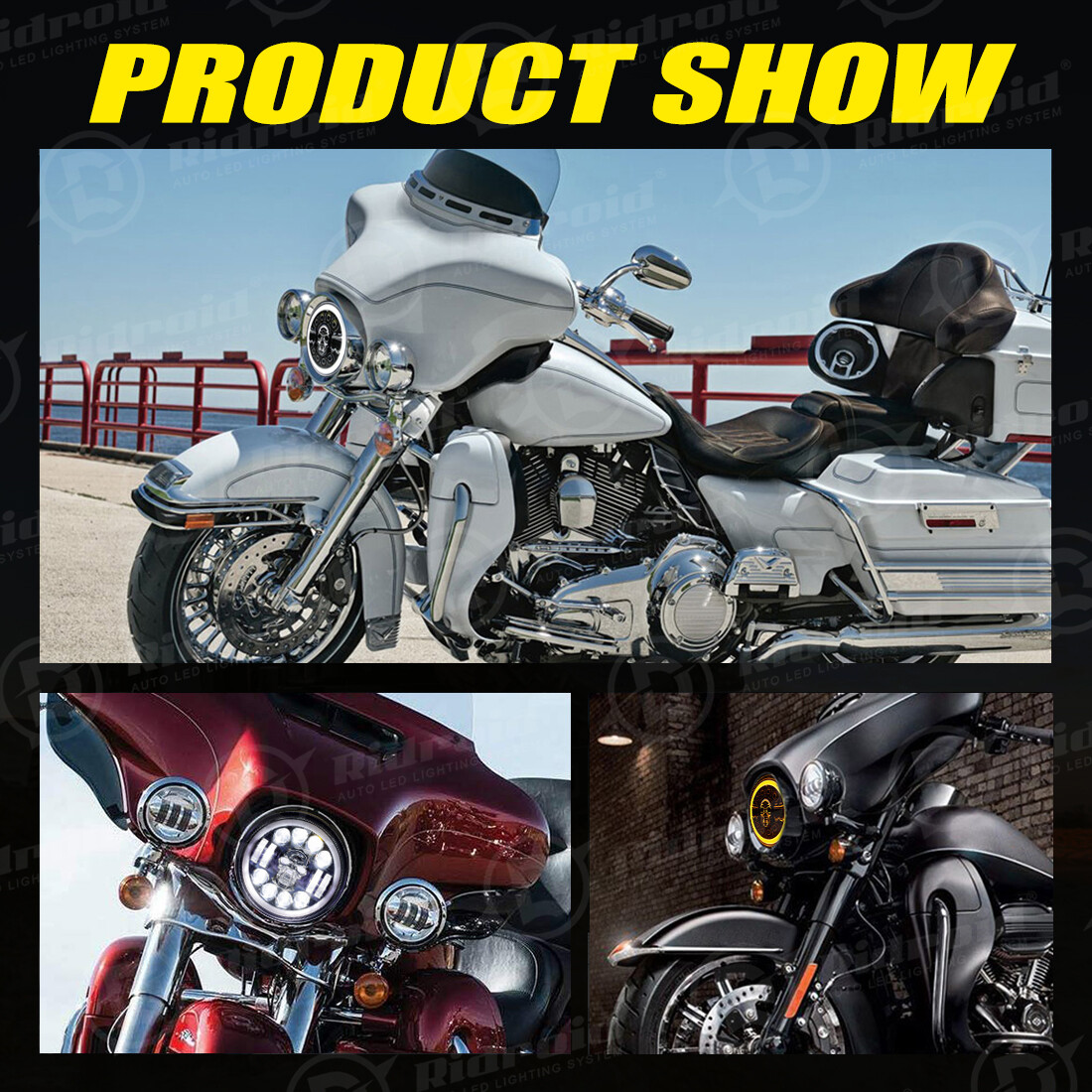 7" inch LED Headlight +4.5" Passing Lights For Harley Davidson Touring Road King