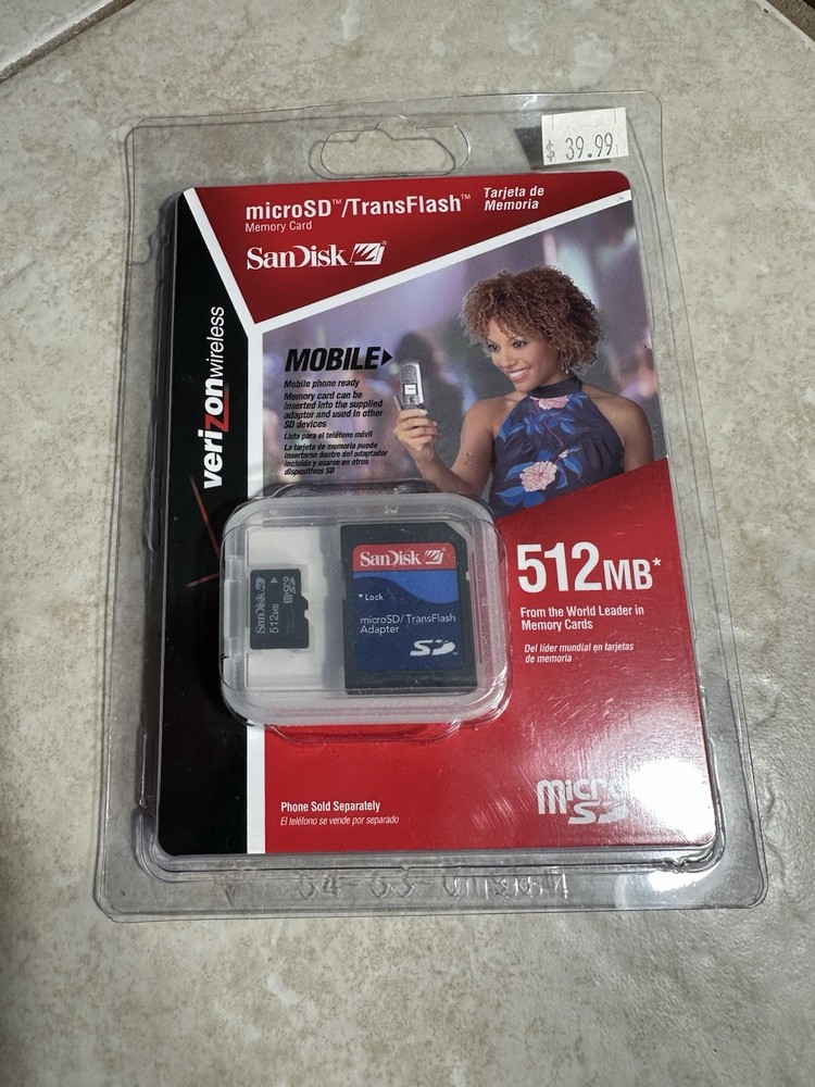 SanDisk microSD/TransFlash Memory Card 512MB Verizon Wireless