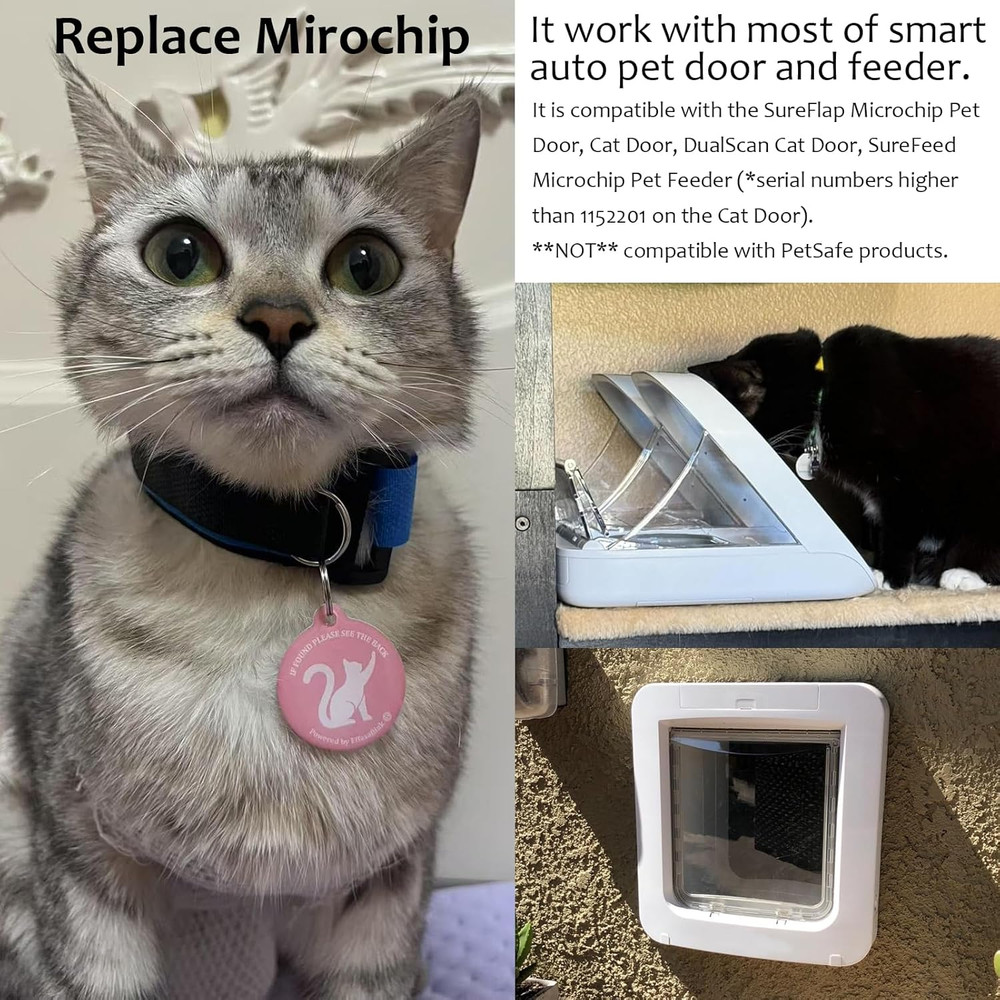 RFID 134.2Khz & QR Code Pet ID Tag, Collar Tag, Dual Function - Scan QR for Help