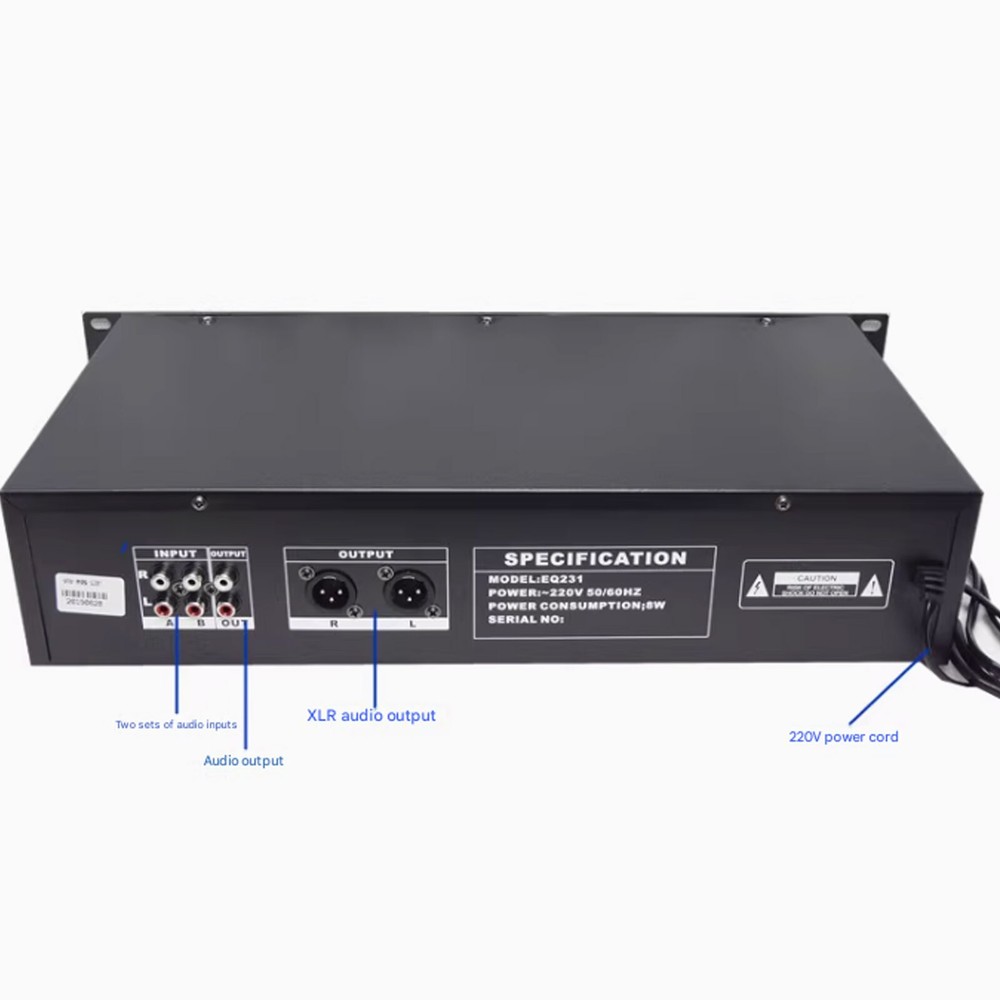 EQ231 Balanced output 50 segment EQ stereo equalizer professional spectrumO0