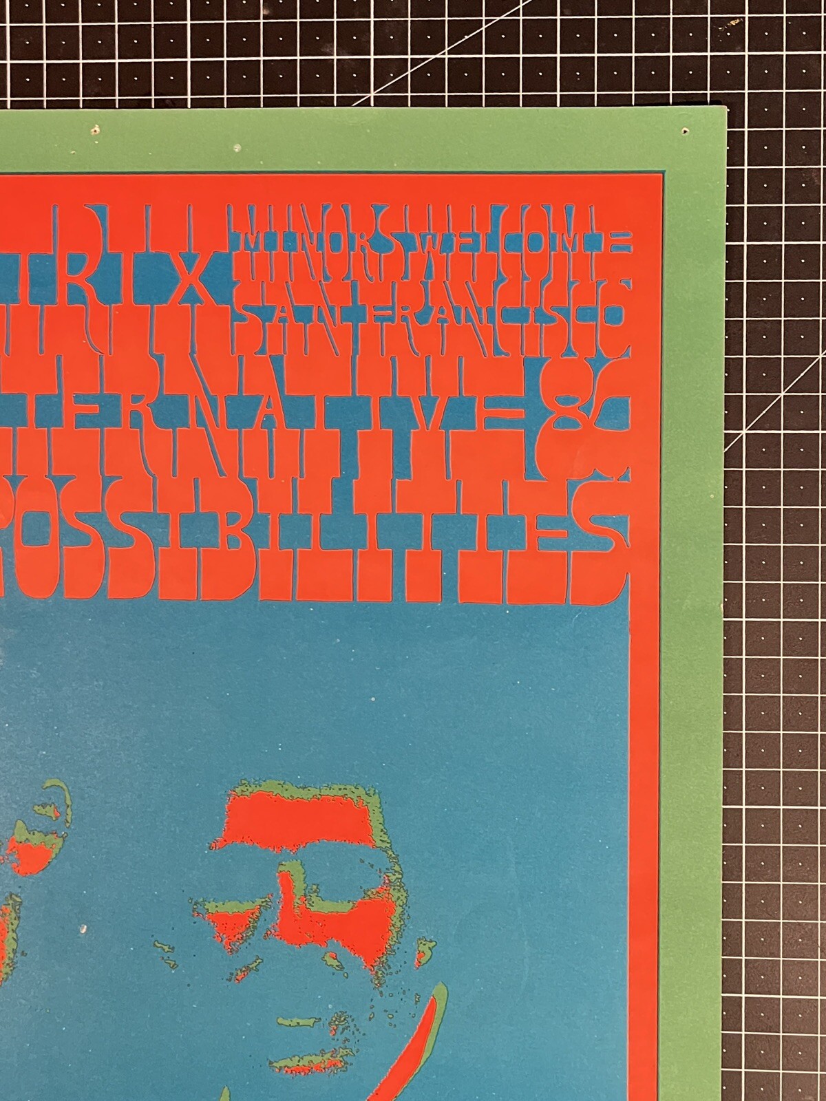 NR 7 OP1 Neon Rose Poster RARE FIRST PRINT