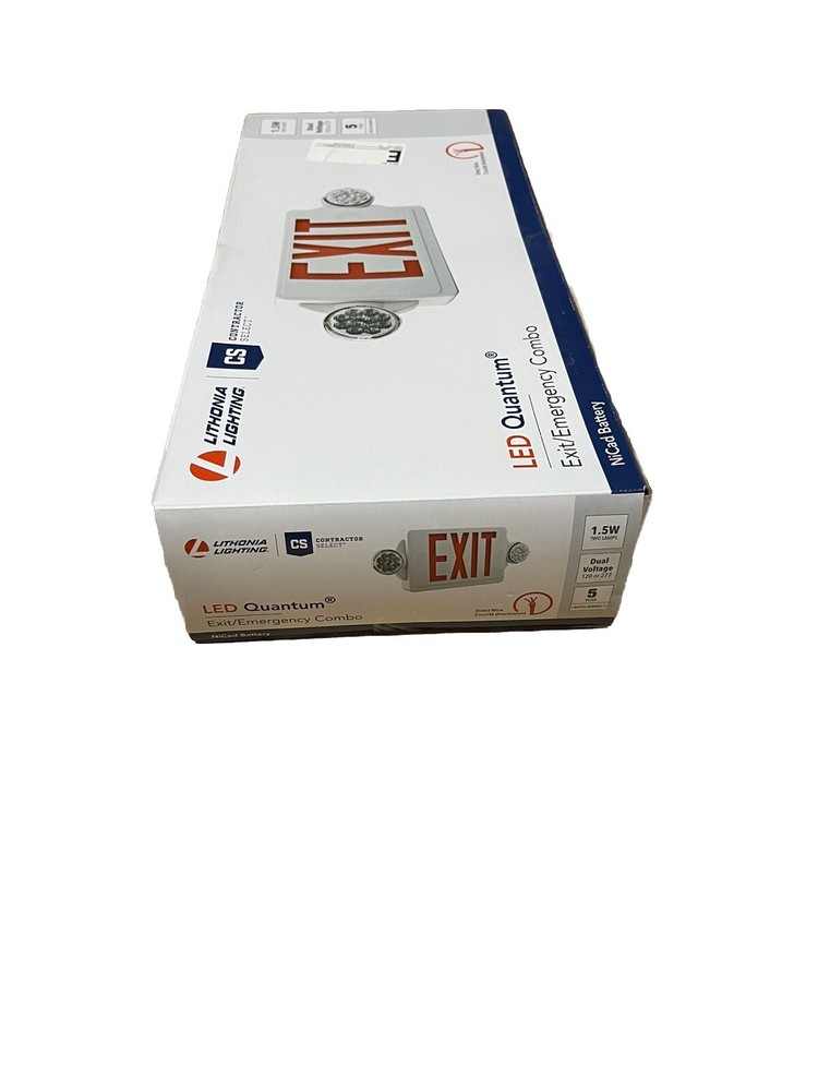 🔥Lithonia Contractor Select LHQM LED R M6 Exit / Emergency Combo ~ 1 Unit