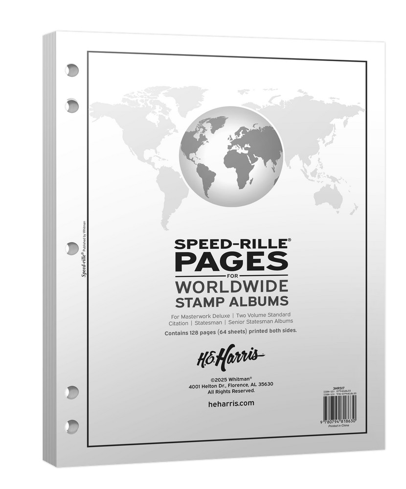 H.E. Harris Speed-rille® Pages for Worldwide Postage Stamp Albums - 64 Sheets