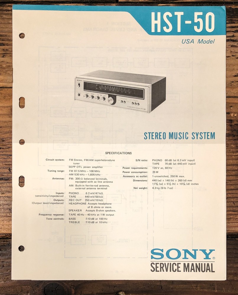 Sony HST-50 Receiver Service Manual *Original*
