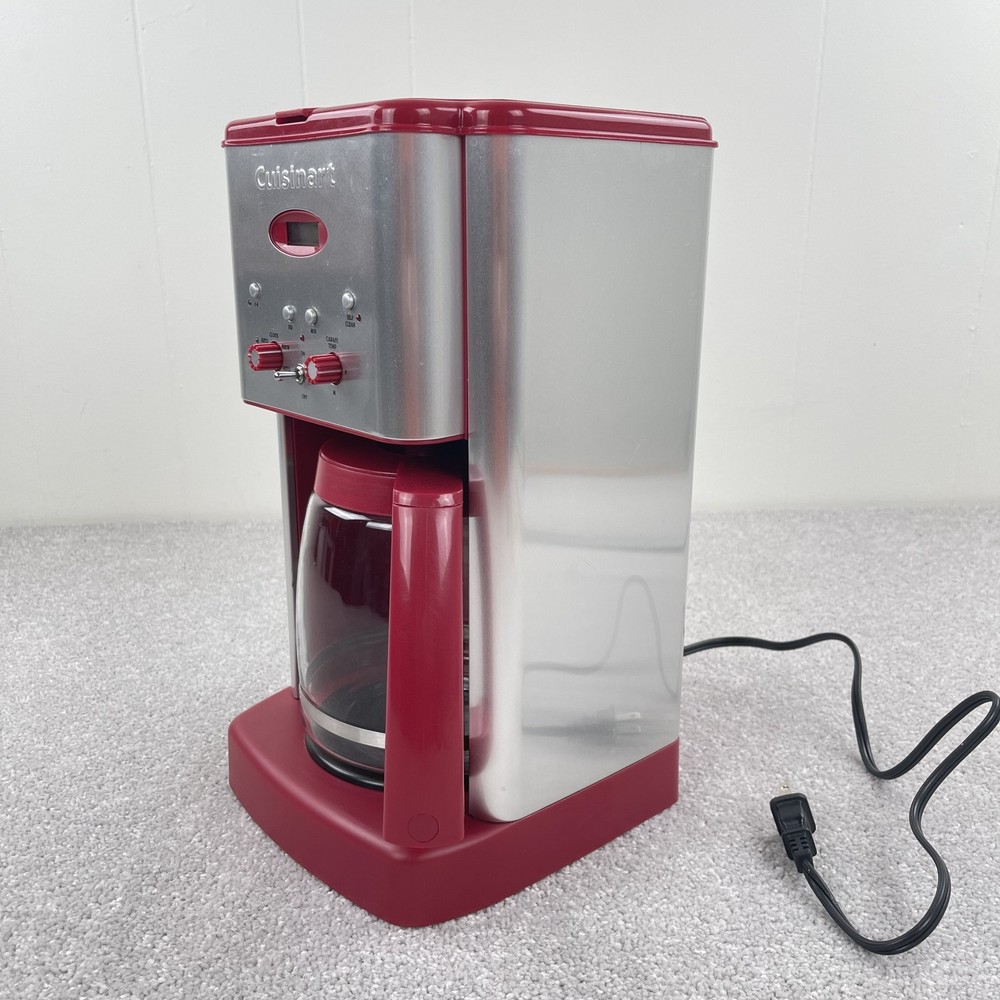 Cuisinart DCC-1200 Coffee Maker Red Brew Central Silver 12 cups