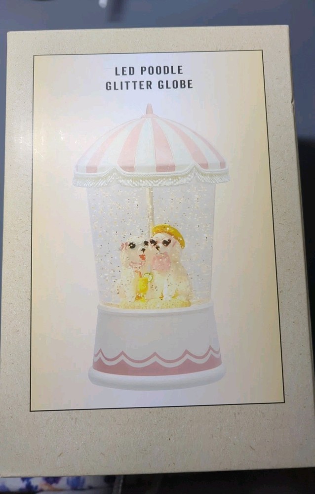 Poodle Glitter LED Snow Globe
