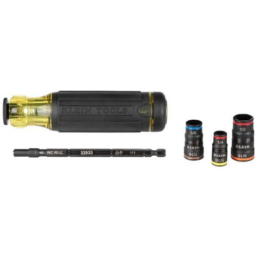 Klein Tools 7 in 1 Impact Flip Socket Set Multi Color Quick Connect Hex Driver