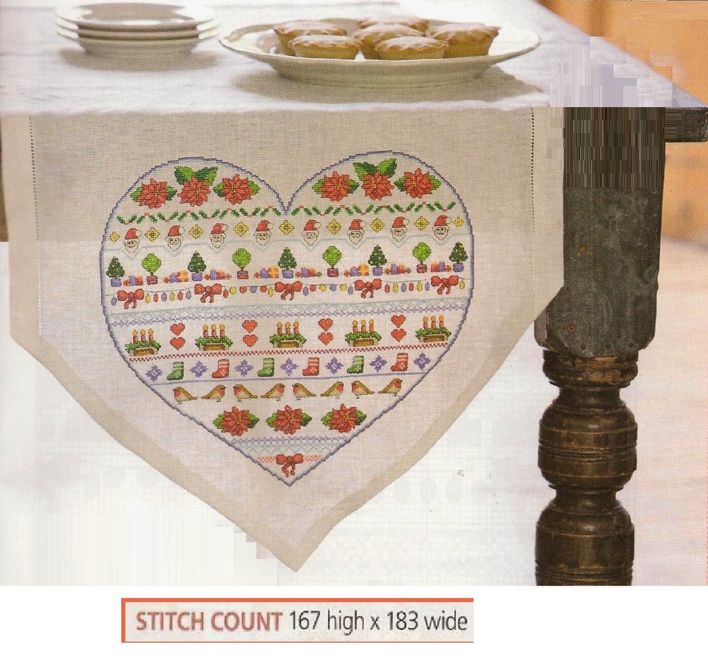 CHRISTMAS HEART   CROSS STITCH PATTERN  ONLY  EQ - REY