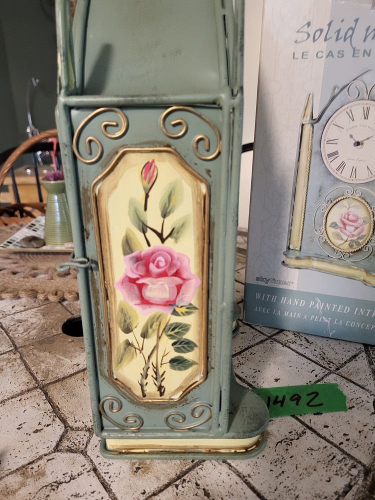Vintage 80s Solid Metal Case Clock Skytimer Edinburgh Clock Works Batt...
