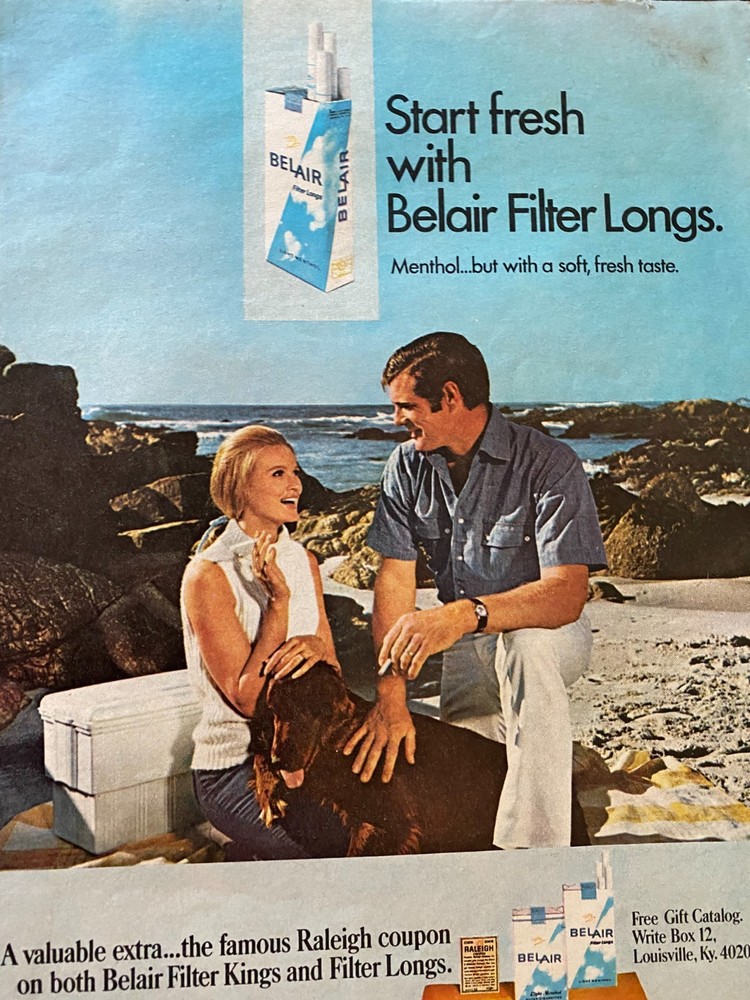 Belair Cigarettes, Full Page Vintage Print Ad, aa