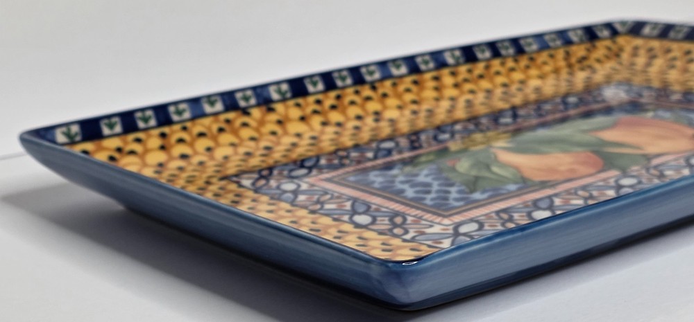 Williams Sonoma Sicily Rectangular Platter 14.25” Portugal Fruit Design