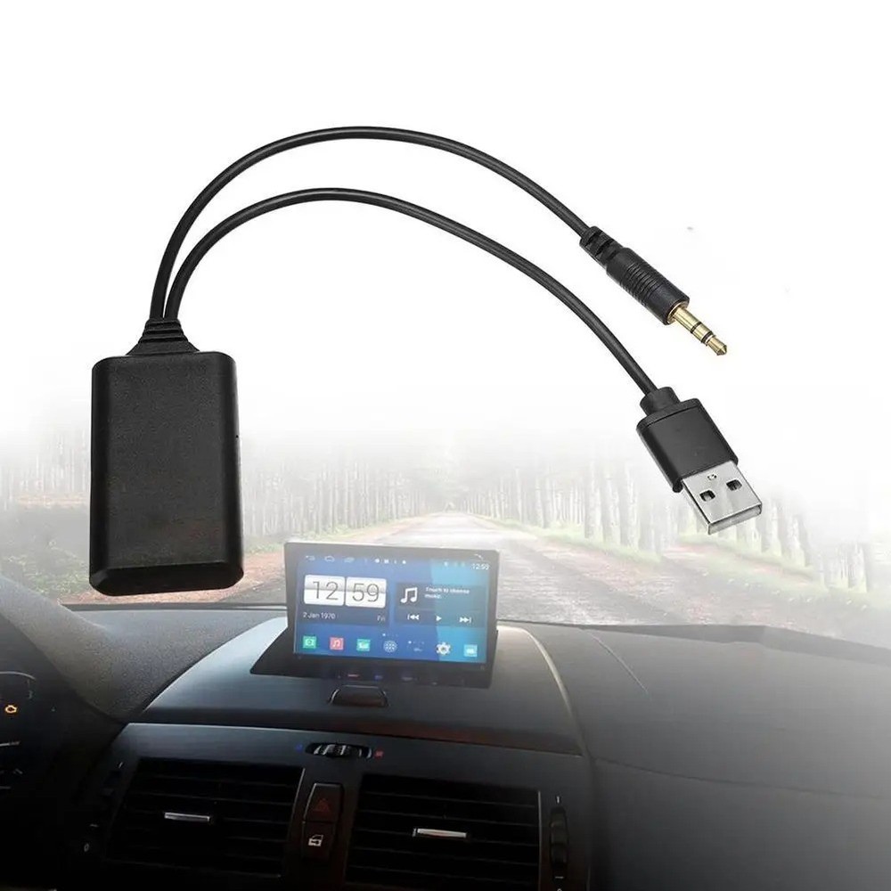 Aux to Bluetooth 5.0 Adapter 3.5mm Bluetooth Receiver Microphone for Car NEW