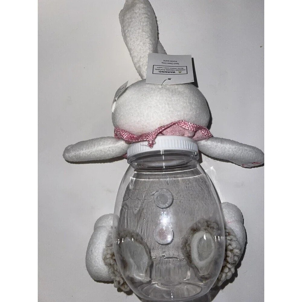 Bunny Candy Holder Pink New Missing a bottom Easter