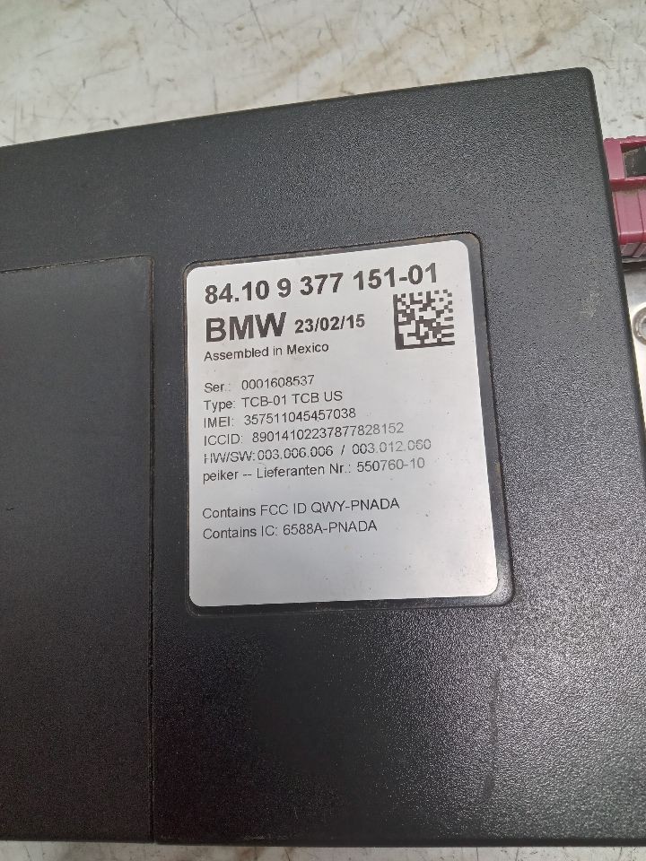 Used Telematics Interface Module fits: 2015 Bmw X3 Communication telematics cont