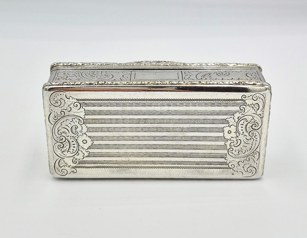 FINE AUSTRO-HUNGARIAN SOLID SILVER GILT LARGE SNUFF BOX c1846