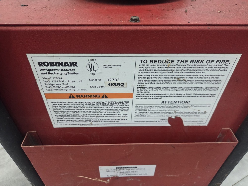 Robinair Refrigerant Recovery System